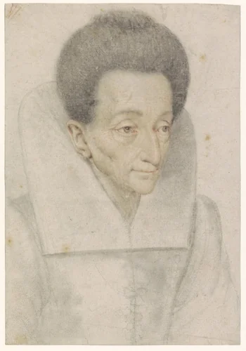 Portret van een oude vrouw by Nicolas Lagneau, drawing, 1550-1620
