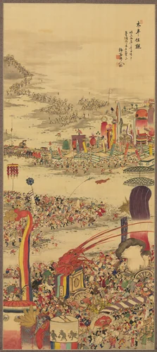 The Sand-Carrying Festival (Sunamochi Matsuri) by Sakai Basai, painting, 1856