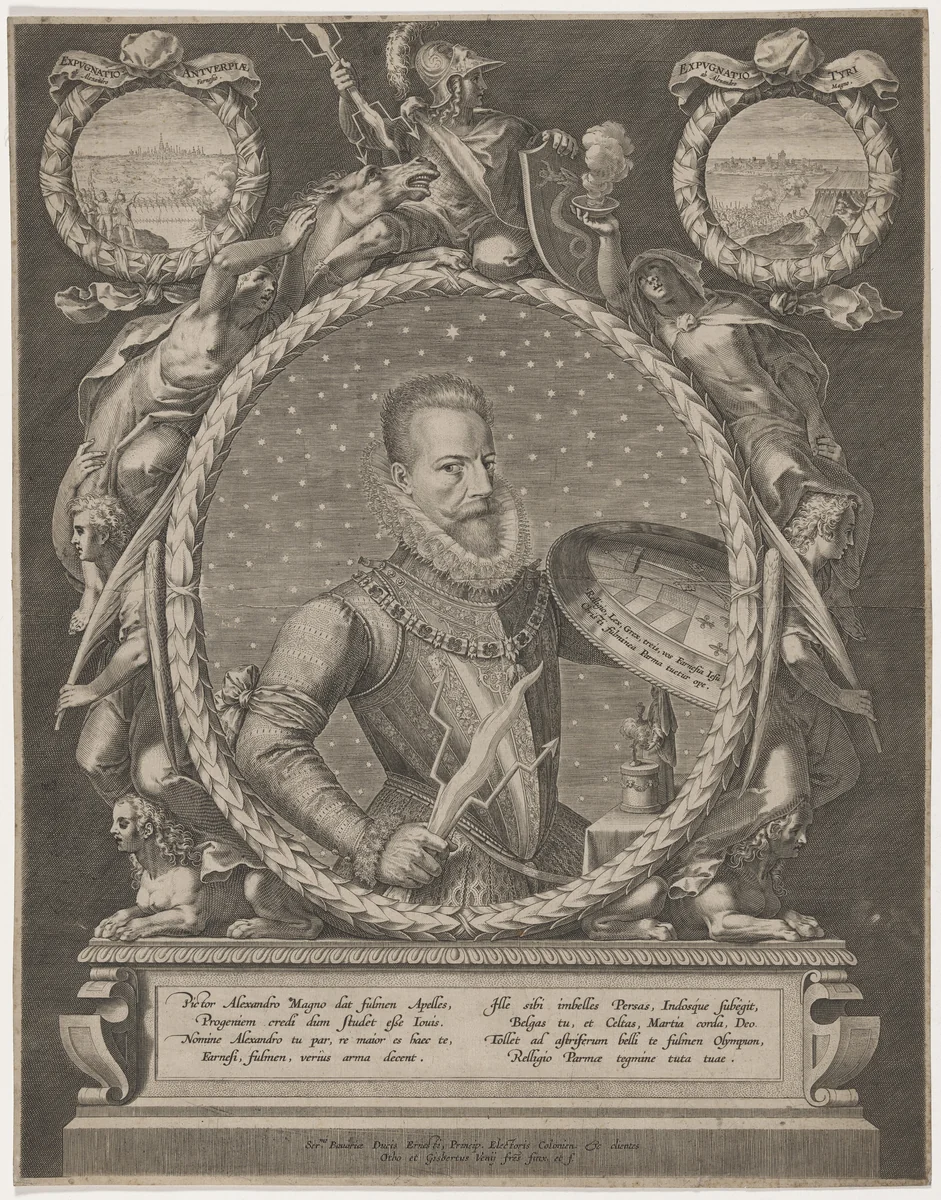 Alexander Farnese, Duke of Parma by Crispijn van de Passe I, print, 1565-1637