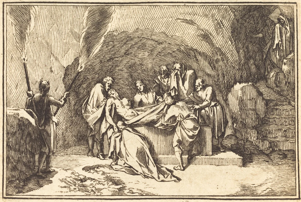 The Entombment by Sébastien Le Clerc I, print, 1600-1699