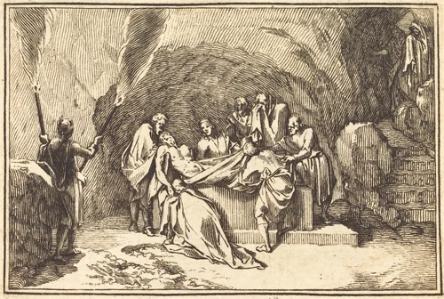 The Entombment by Sébastien Le Clerc I, print, 1600-1699