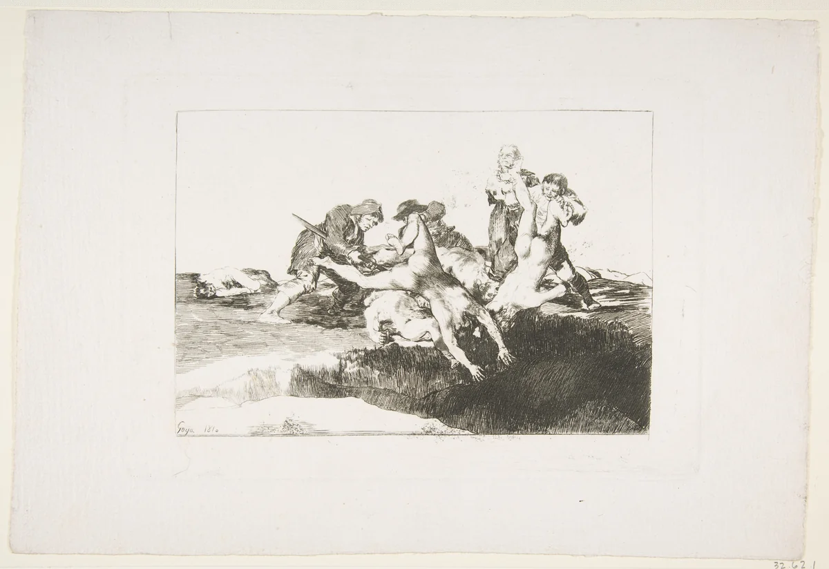 Plate 27 from "The Disasters of War" (Los Desastres de la Guerra): 'Charity' (Caridad) by Goya, print, 1810