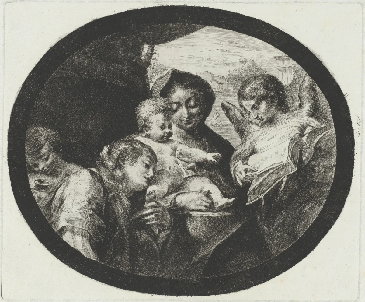 The Virgin and Child with Angels by Vivant Denon, print, 1747-1825