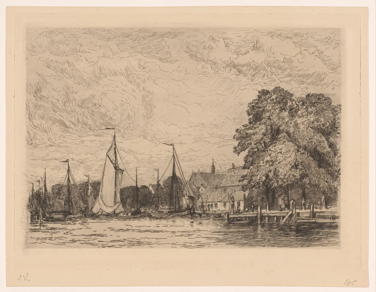 Riedijkshaven in Dordrecht by Carel Nicolaas Storm van 's-Gravesande, print, 1880