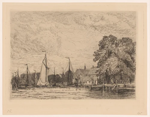 Riedijkshaven in Dordrecht by Carel Nicolaas Storm van 's-Gravesande, print, 1880