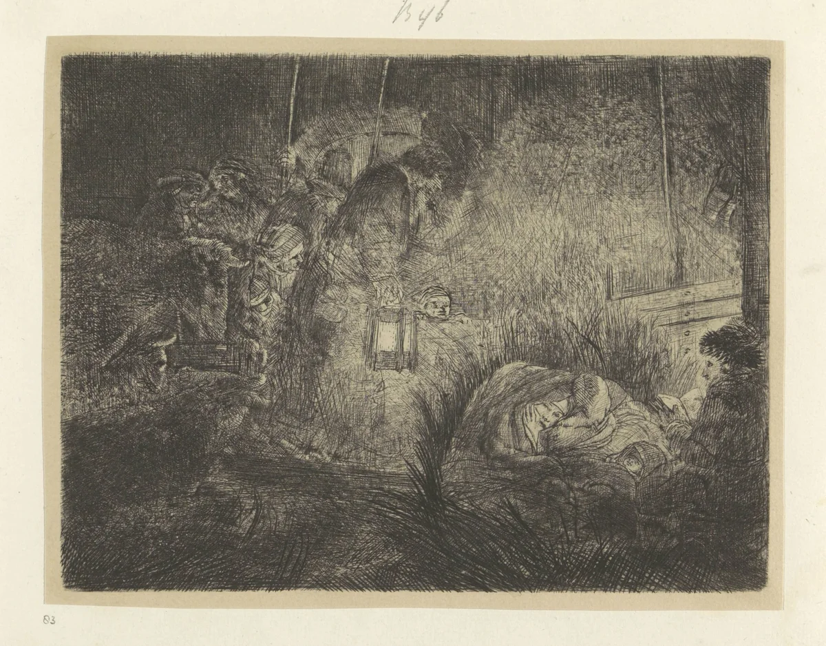 Aanbidding der herders: nachtstuk by Rembrandt van Rijn, book, 1650-1654