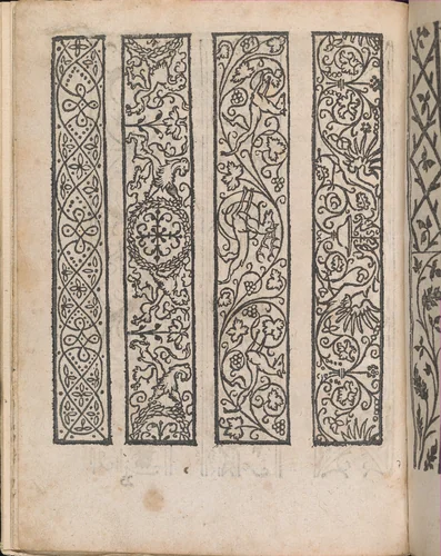 Modelbuch aller Art Nehens vn Stickens (Page 5v) by Christian Egenolff, book, 1535