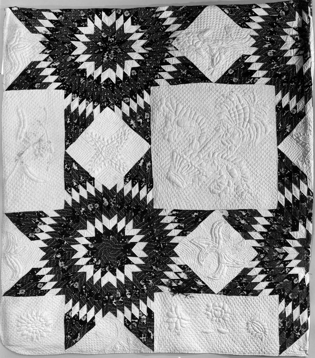 Quilt (Touching Star) by Almira Dudley Clay, textile, 1820-1840