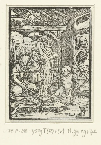 Kind en de Dood by Hans Holbein, print, 1524-1526