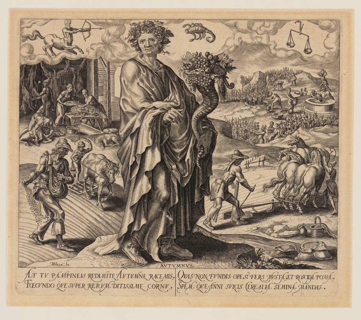 Autumn, from The Four Seasons by Philips Galle, print, 1563