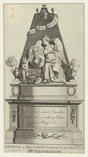 A Design for a Monument Dedicated to the Memory of Mr. Henderson by Thomas Prattent, print, 1786