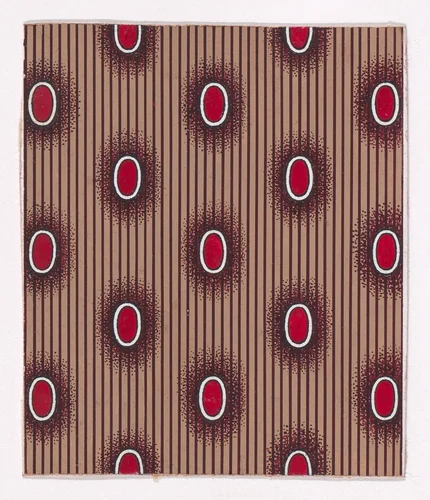Textile Design with Alternating Vertical Zig-Zagging Strips by anonymous, drawing, 1840