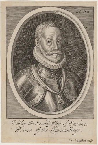 Philip II, King of Spain by Robert Vaughan, print, 1598-1682