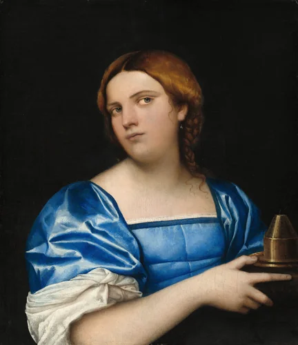 Portrait of a Young Woman as a Wise Virgin by Sebastiano del Piombo, painting, 1510