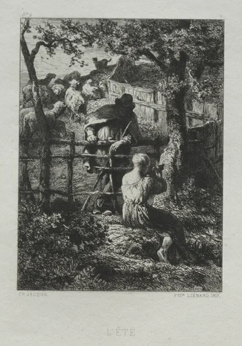 Summer Day by Charles-Émile Jacque, print, 1864
