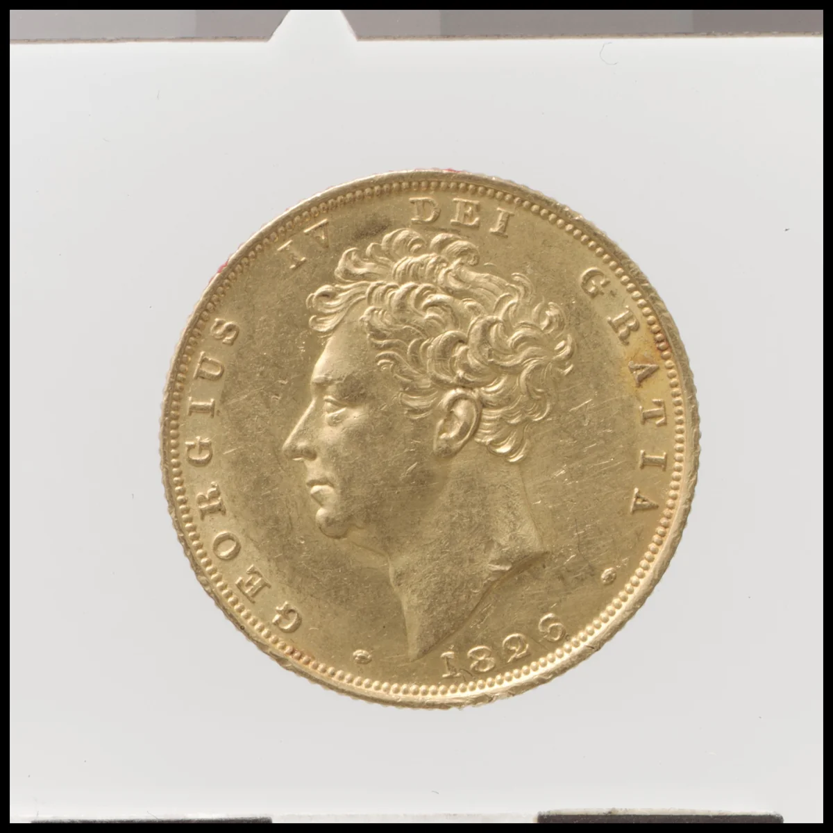 George IV sovereign by William Wyon, metalwork, 1826