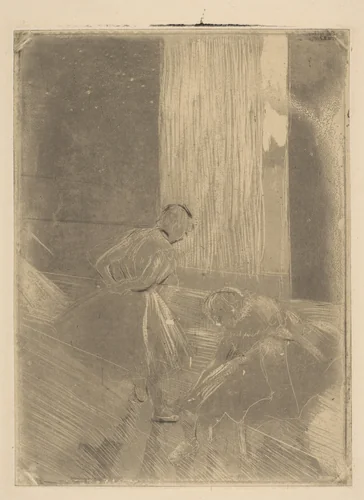 Two Dancers in a Rehearsal Room by Edgar Degas, print, 1877-1878