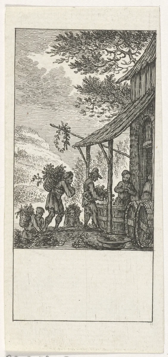 Oktober by Simon Fokke, print, 1722-1784