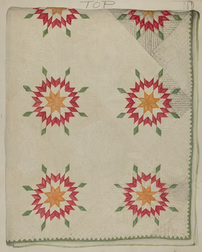 Quilt - Applique Patterns with Border by Lily Capson, index of american design, 1936