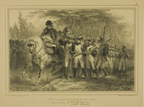 Sir, you can count on us as on the Old Guard by Denis Auguste Marie Raffet, print, 1831