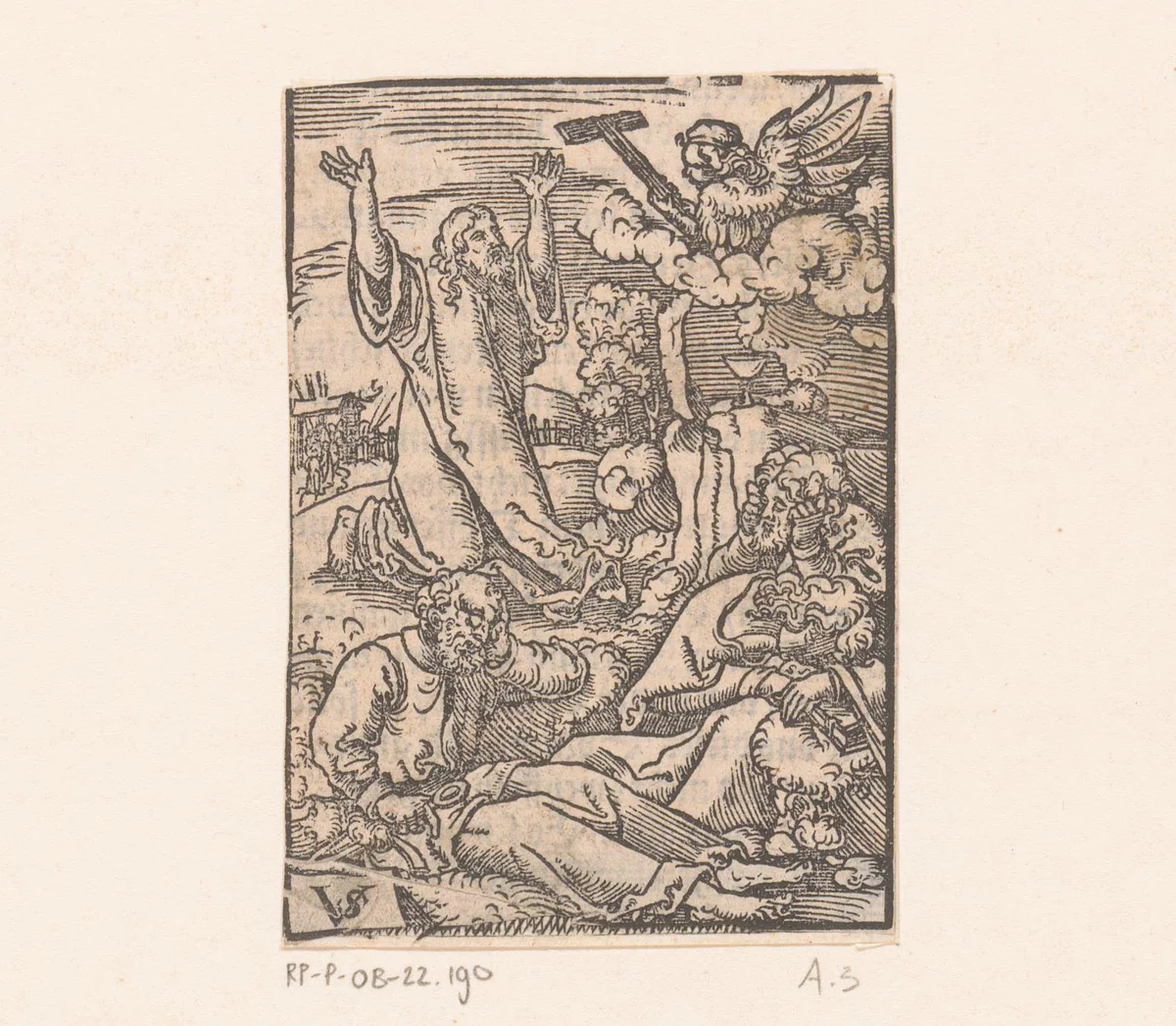 Christus in de hof van Getsemane by Unknown, print, 1558