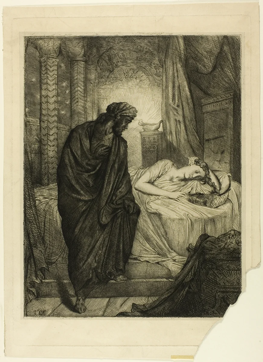 Yet She Must Die, plate eleven from Othello by Théodore Chassériau, print, 1844