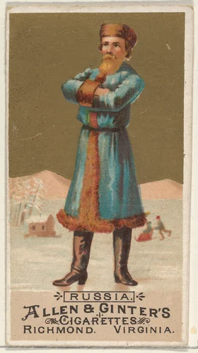 Russia, from the Natives in Costume series (N16) for Allen & Ginter Cigarettes Brands by Allen & Ginter, print, 1886