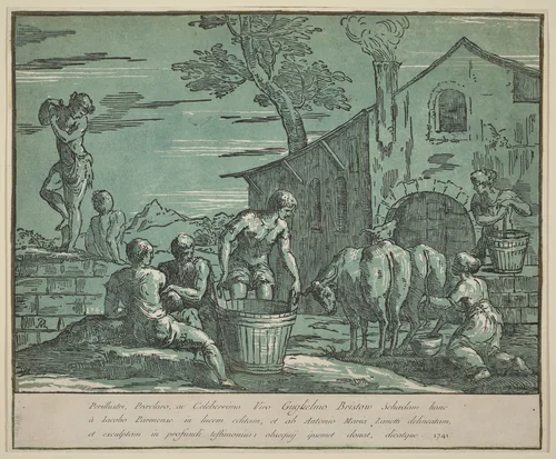 Pastoral Scene by Jacopo Zanguidi, print, 1741