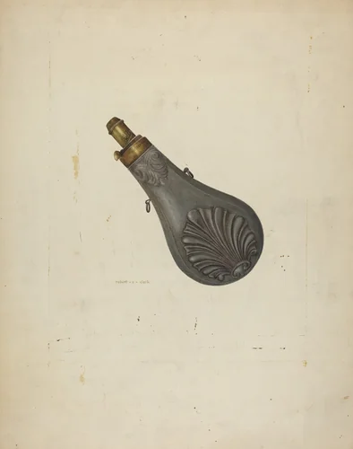 Powder Flask by Robert Clark, index of american design, 1940