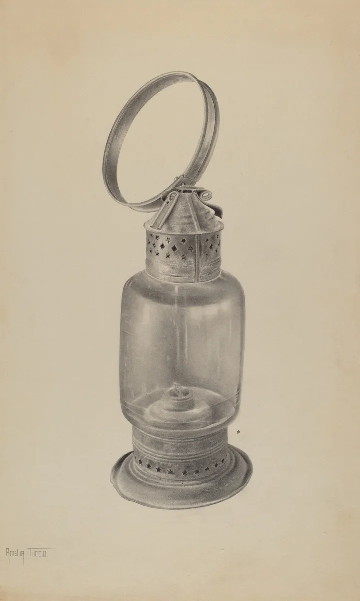 Hand Lantern by Amelia Tuccio, index of american design, 1938