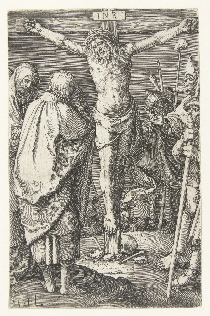 Christus aan het kruis by Unknown, print, 1521