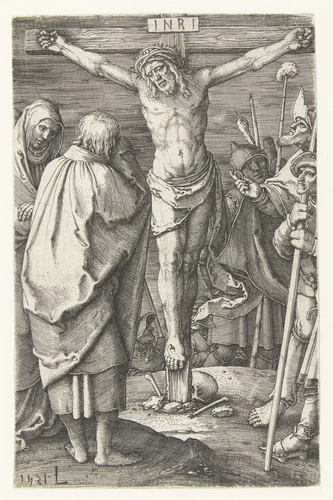 Christus aan het kruis by Unknown, print, 1521