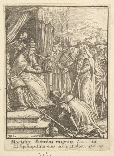 The Pope, from the Dance of Death by Wenceslaus Hollar, print, 1651-1800
