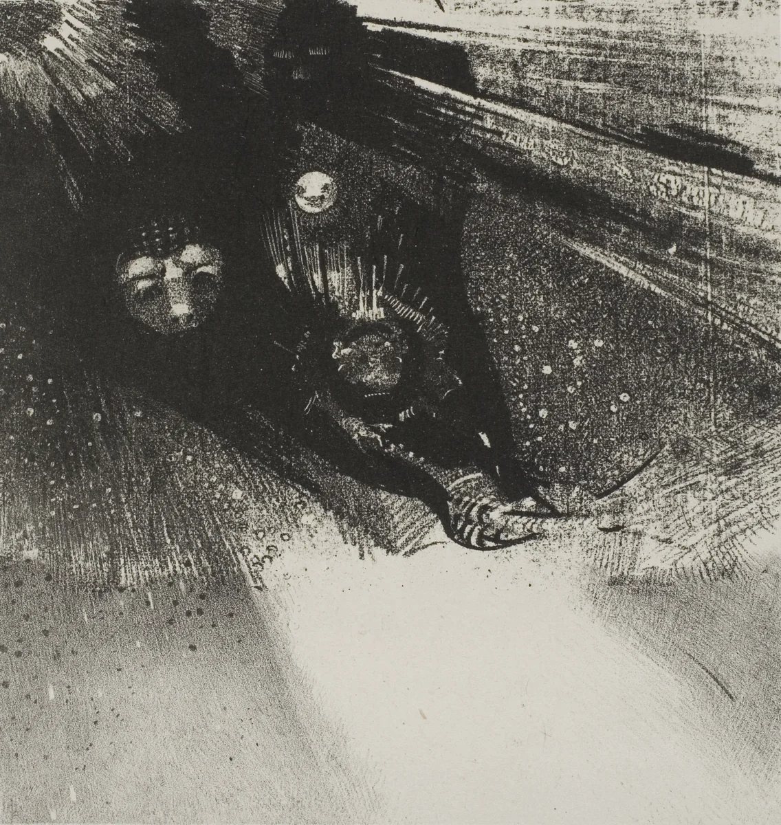 Larvae So Bloodless and So Hideous, plate 5 of 6 by Odilon Redon, print, 1896