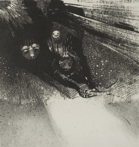 Larvae So Bloodless and So Hideous, plate 5 of 6 by Odilon Redon, print, 1896