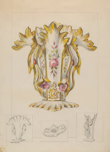 Porcelain Vase by Edith Magnette, index of american design, 1936