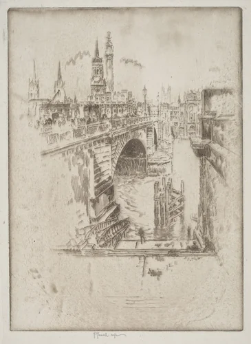 London Bridge Stairs by Joseph Pennell, print, 1903