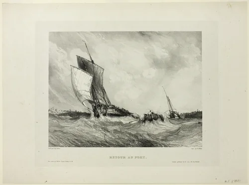 Return to Port, plate two from Six Marines by Eugène Isabey, print, 1833
