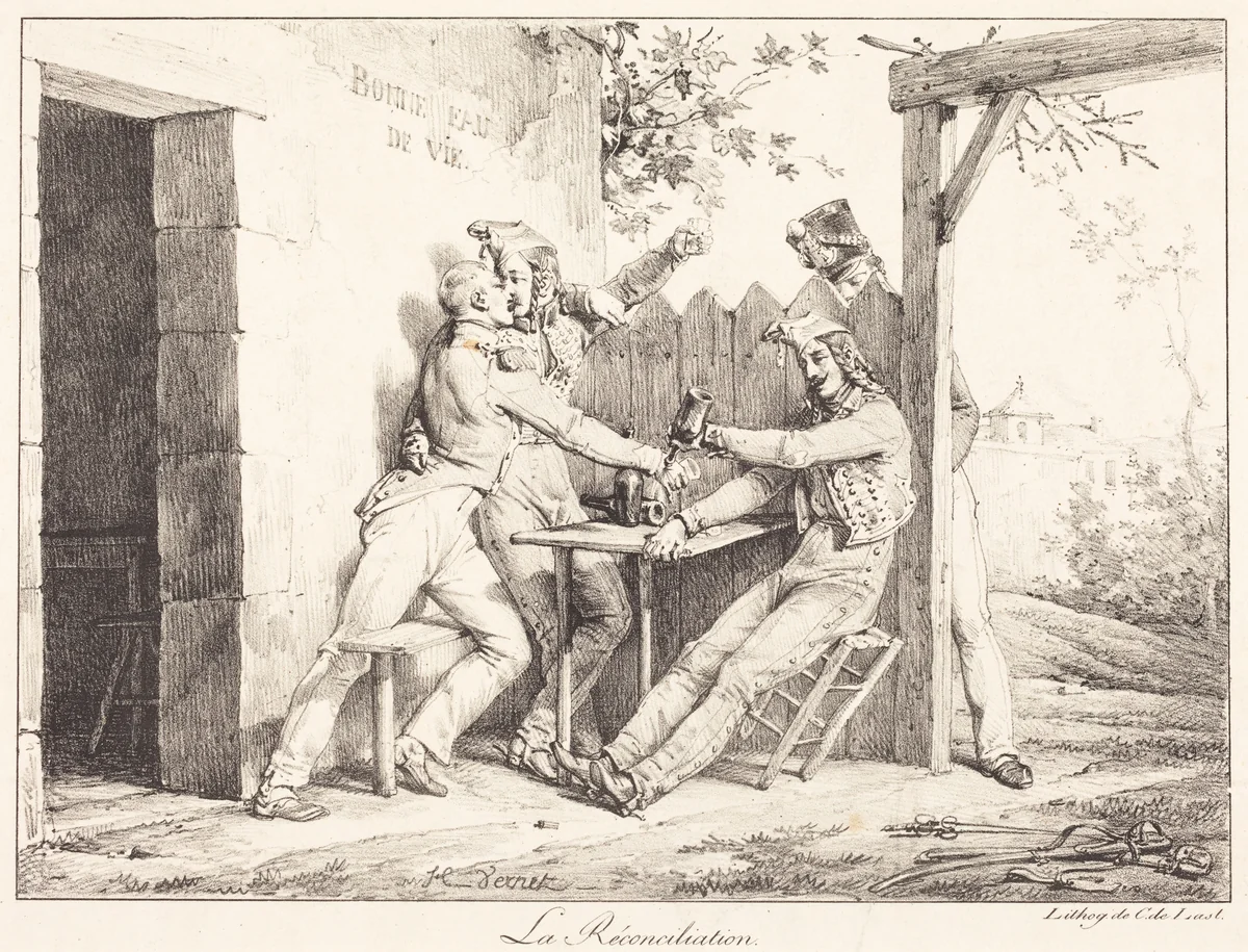 La Reconciliation by Horace Vernet, print, 1789-1863