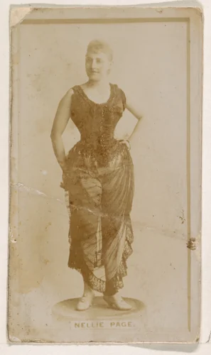 Nellie Page, from the Actresses series (N245) issued by Kinney Brothers to promote Sweet Caporal Cigarettes by Kinney Brothers Tobacco Company, photograph, 1890