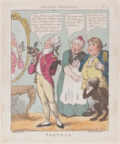 Footman by Thomas Rowlandson, print, 1799