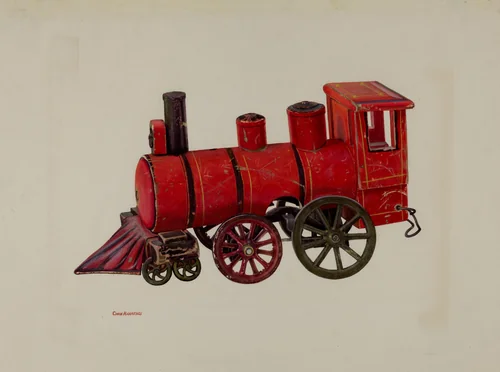 Toy Locomotive by Chris Makrenos, index of american design, 1935-1942