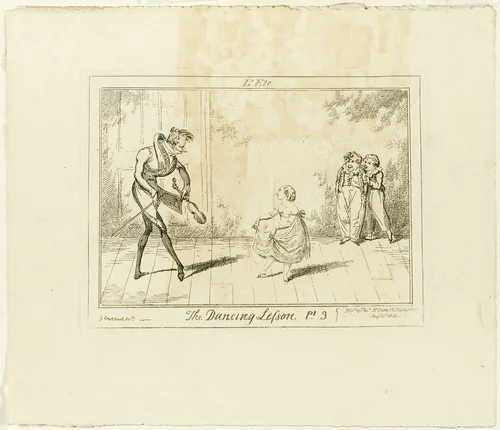 The Dancing Lesson, Part 3: L'ete by George Cruikshank, print, 1825