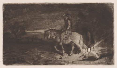 The Cavalier by Charles Jacque, print, 1848