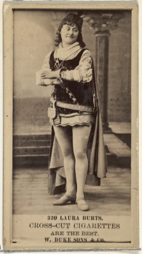 Card Number 320, Laura Burt, from the Actors and Actresses series (N145-3) issued by Duke Sons & Co. to promote Cross Cut Cigarettes by W. Duke, Sons & Co., photograph, 1880-1889