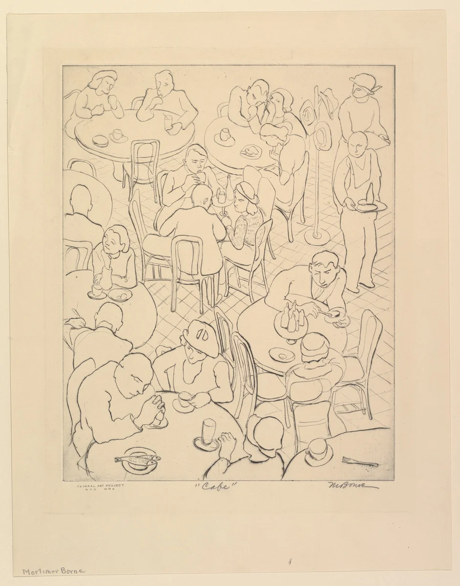 Café by Mortimer Borne, print, 1935-1943