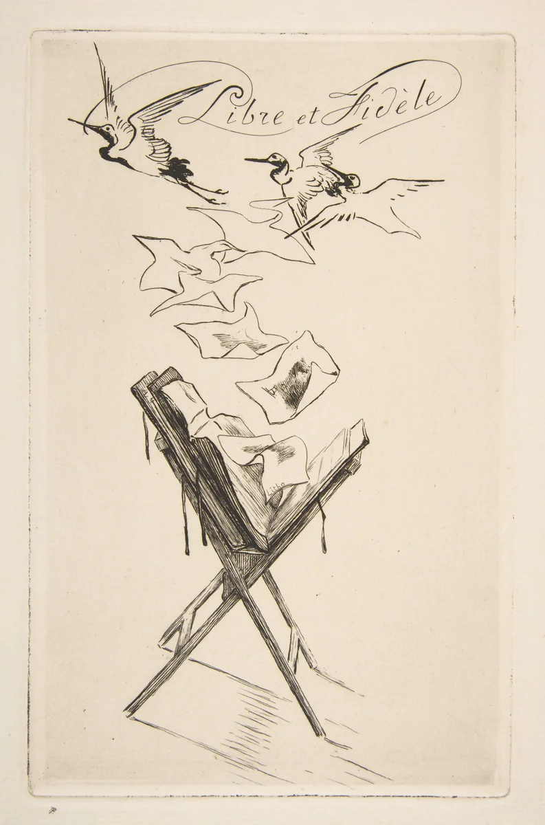 Libre et Fidèle by Félix Bracquemond, print, 1878