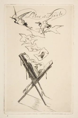 Libre et Fidèle by Félix Bracquemond, print, 1878