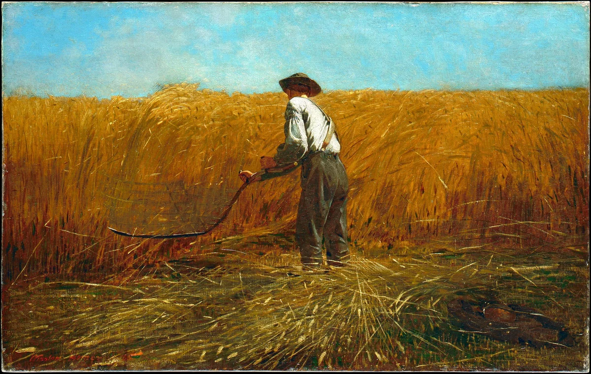 The Veteran in a New Field by Winslow Homer, artwork, 1865