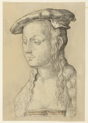 Maria Duchess of Brunswick, Born Duchess of Wurttemburg by Christoph Schwarz, drawing, 1500-1599